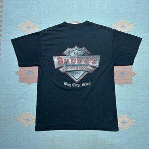 Vintage t shirt bubba’s tri city cycles motorcycle Harley Michigan faded large